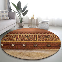 Polynesian Princess Inspired Cosplay Costume Round Carpet Traditional Tapa Pattern