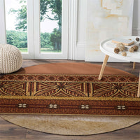 Polynesian Princess Inspired Cosplay Costume Round Carpet Traditional Tapa Pattern