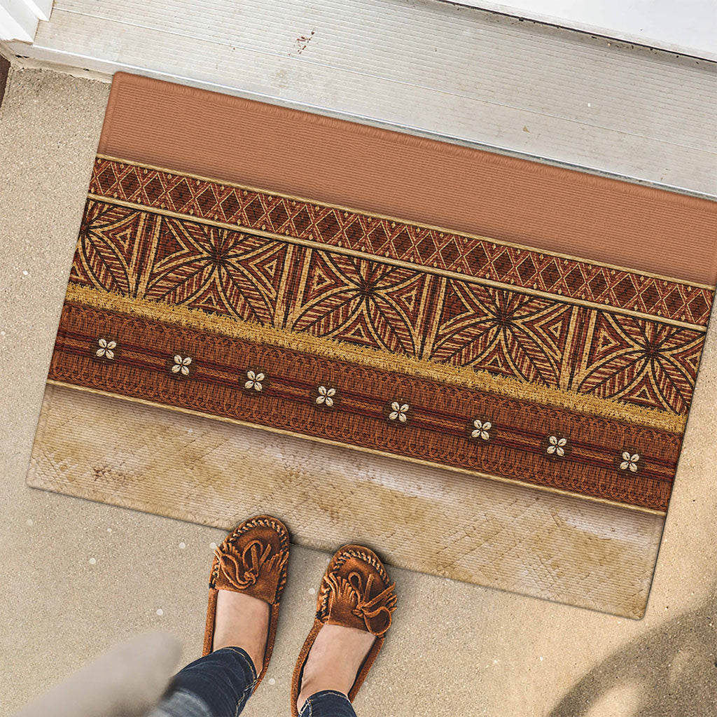 Polynesian Princess Inspired Cosplay Costume Rubber Doormat Traditional Tapa Pattern
