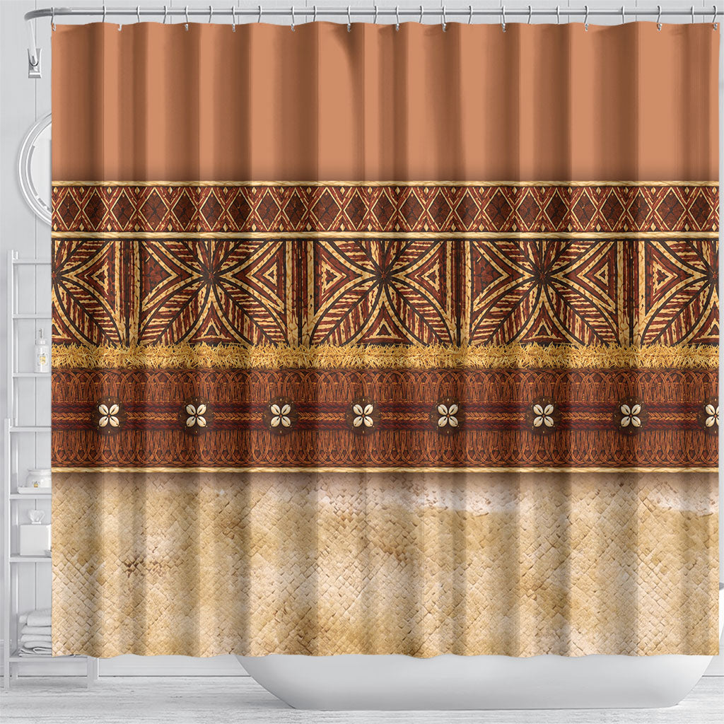 Polynesian Princess Inspired Cosplay Costume Shower Curtain Traditional Tapa Pattern