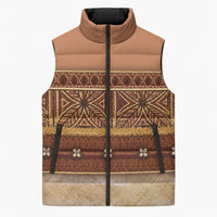 Polynesian Princess Inspired Cosplay Costume Sleeveless Puffer Jacket Traditional Tapa Pattern