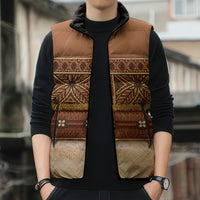Polynesian Princess Inspired Cosplay Costume Sleeveless Puffer Jacket Traditional Tapa Pattern