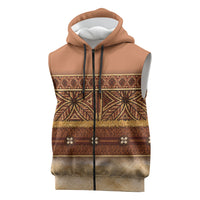 Polynesian Princess Inspired Cosplay Costume Sleeveless Zip Hoodie Traditional Tapa Pattern