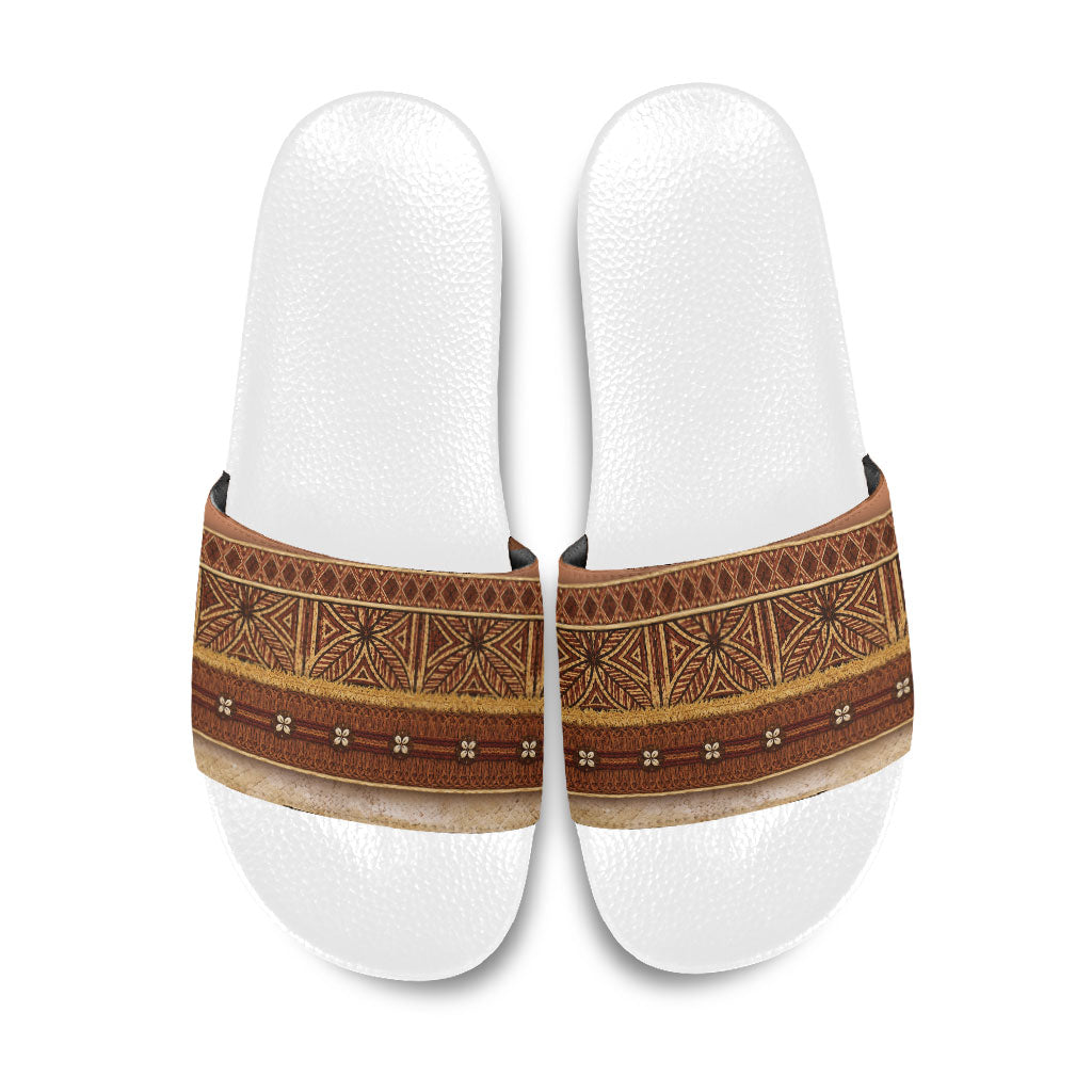 Polynesian Princess Inspired Cosplay Costume Slide Sandals Traditional Tapa Pattern