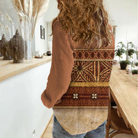 Polynesian Princess Inspired Cosplay Costume Women Casual Shirt Traditional Tapa Pattern