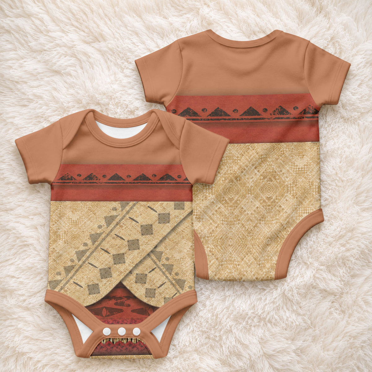 Island Elder Inspired Costume Baby Onesie Polynesian Tribal Pattern