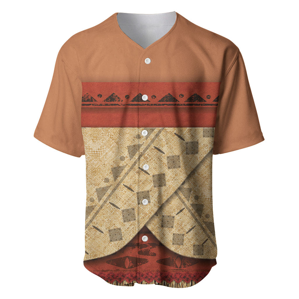 Island Elder Inspired Costume Baseball Jersey Polynesian Tribal Pattern