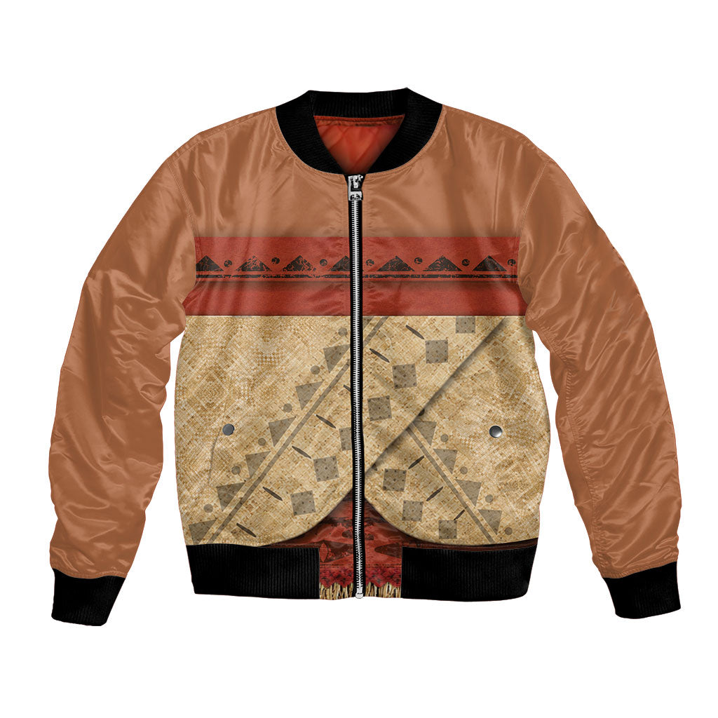 Island Elder Inspired Costume Bomber Jacket Polynesian Tribal Pattern