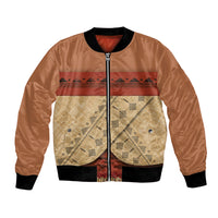 Island Elder Inspired Costume Bomber Jacket Polynesian Tribal Pattern