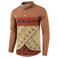 Island Elder Inspired Costume Button Sweatshirt Polynesian Tribal Pattern