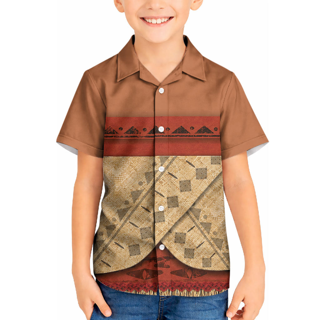 Island Elder Inspired Costume Kid Hawaiian Shirt Polynesian Tribal Pattern