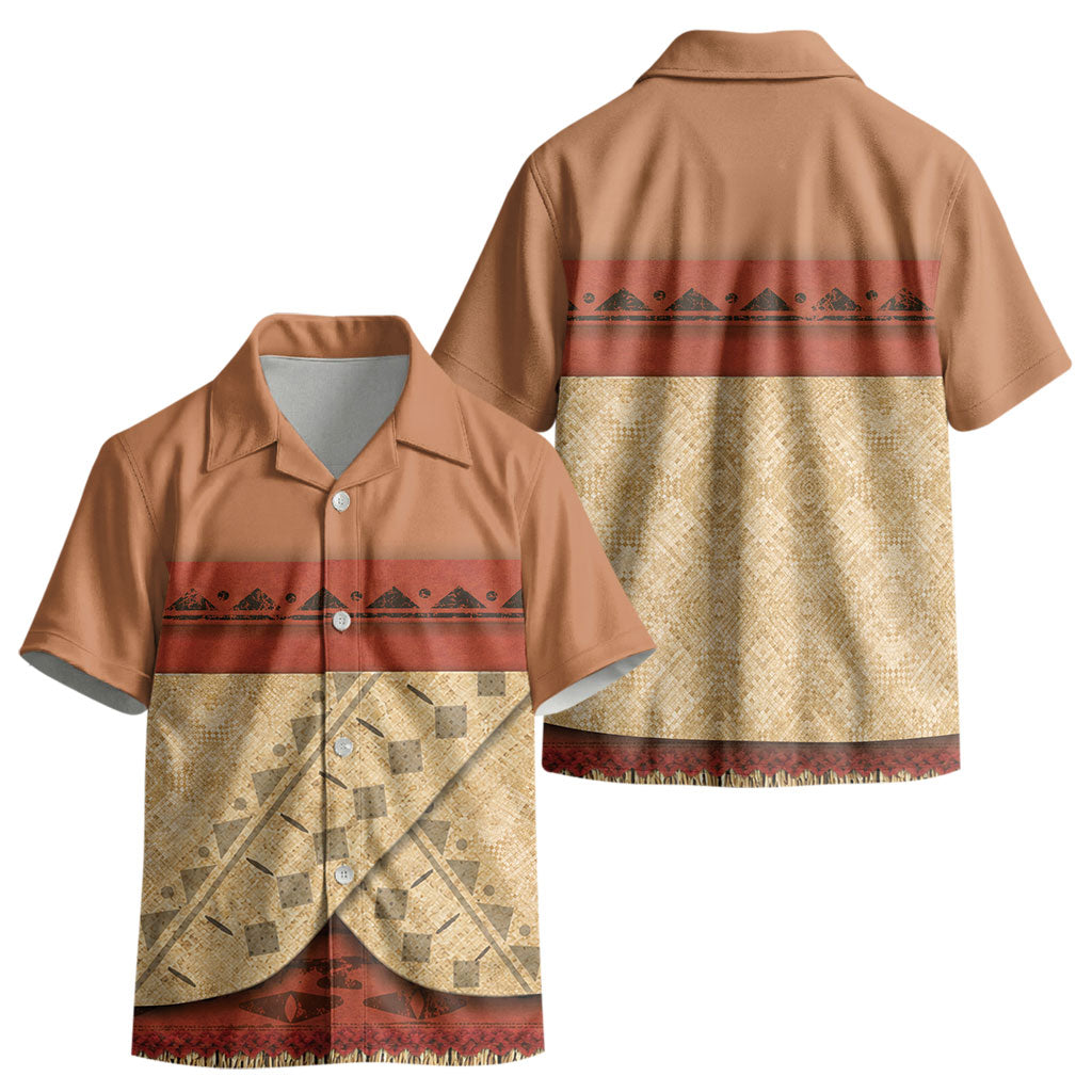 Island Elder Inspired Costume Kid Hawaiian Shirt Polynesian Tribal Pattern