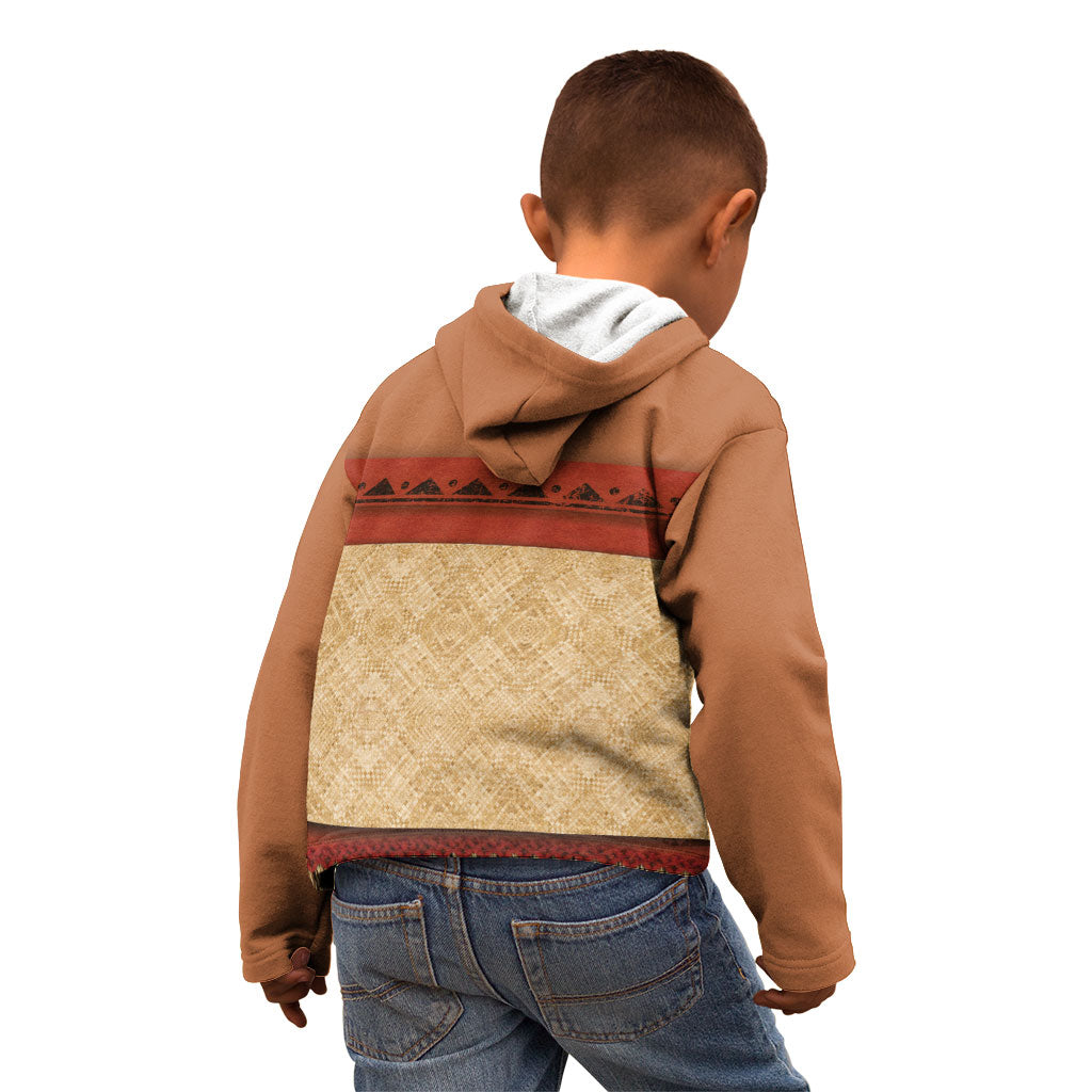 Island Elder Inspired Costume Kid Hoodie Polynesian Tribal Pattern