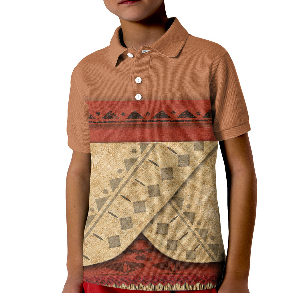 Island Elder Inspired Costume Kid Polo Shirt Polynesian Tribal Pattern