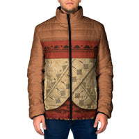 Island Elder Inspired Costume Padded Jacket Polynesian Tribal Pattern