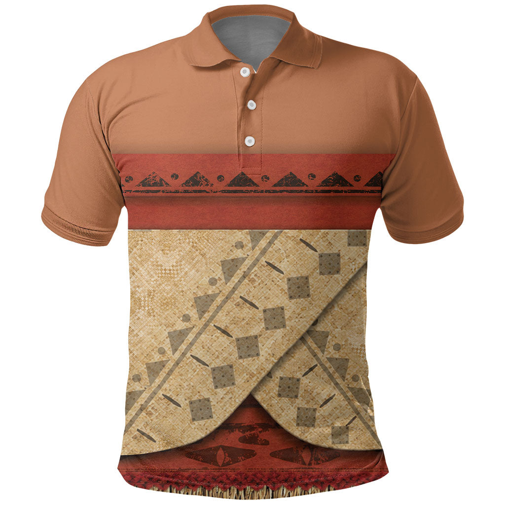 Island Elder Inspired Costume Polo Shirt Polynesian Tribal Pattern