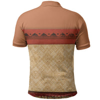 Island Elder Inspired Costume Polo Shirt Polynesian Tribal Pattern