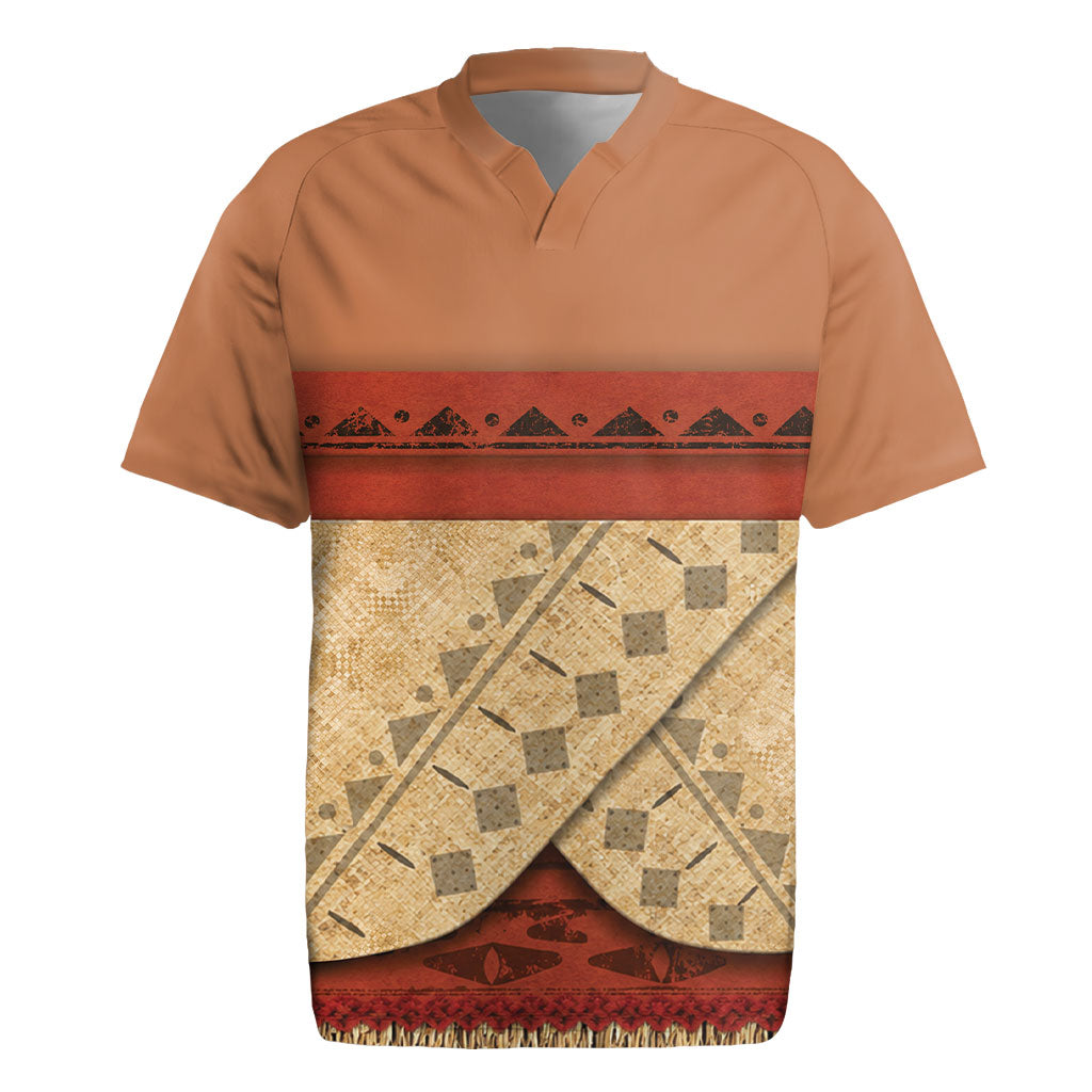 Island Elder Inspired Costume Rugby Jersey Polynesian Tribal Pattern