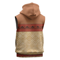 Island Elder Inspired Costume Sleeveless Hoodie Polynesian Tribal Pattern