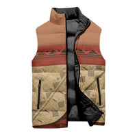 Island Elder Inspired Costume Sleeveless Puffer Jacket Polynesian Tribal Pattern