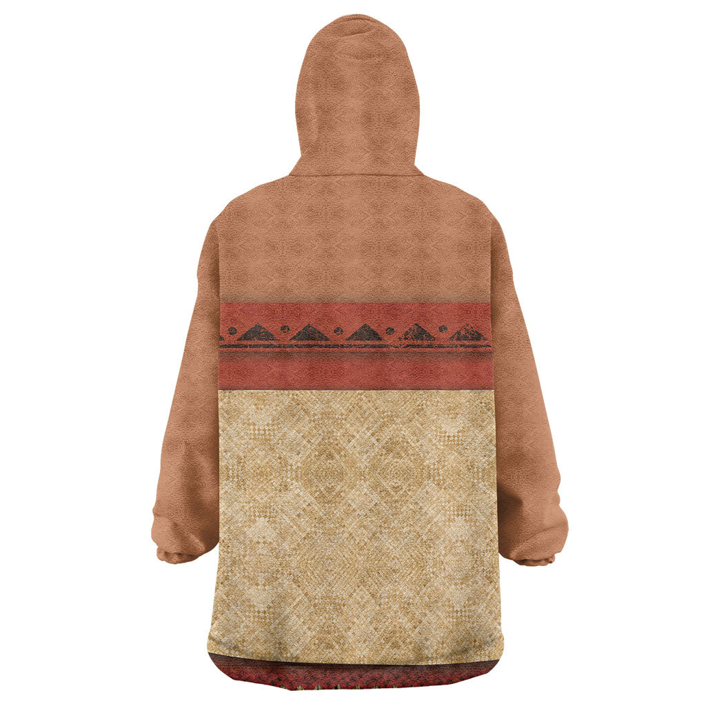 Island Elder Inspired Costume Wearable Blanket Hoodie Polynesian Tribal Pattern