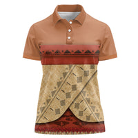 Island Elder Inspired Costume Women Polo Shirt Polynesian Tribal Pattern