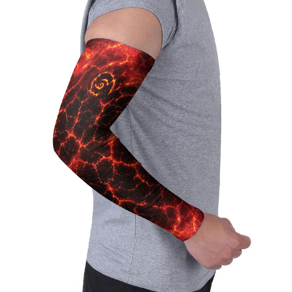 Lava Monster Costume Arm Sleeves Fiery Lava Spiral
