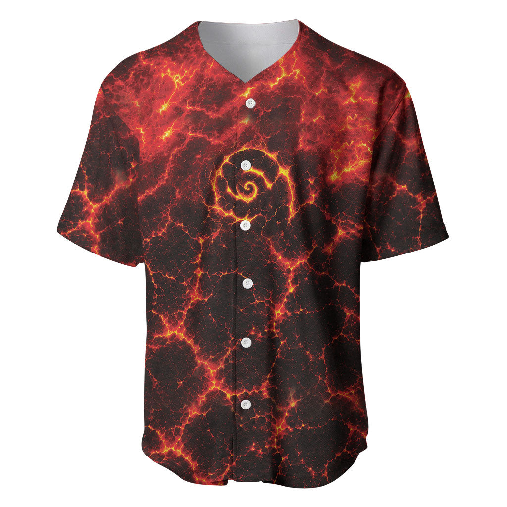 Lava Monster Costume Baseball Jersey Fiery Lava Spiral