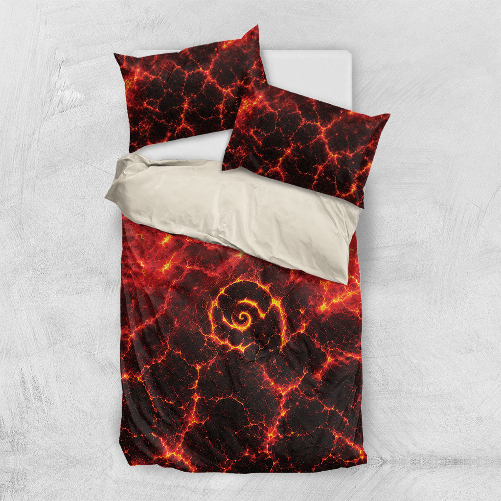 Lava Monster Costume Bedding Set Fiery Lava Spiral