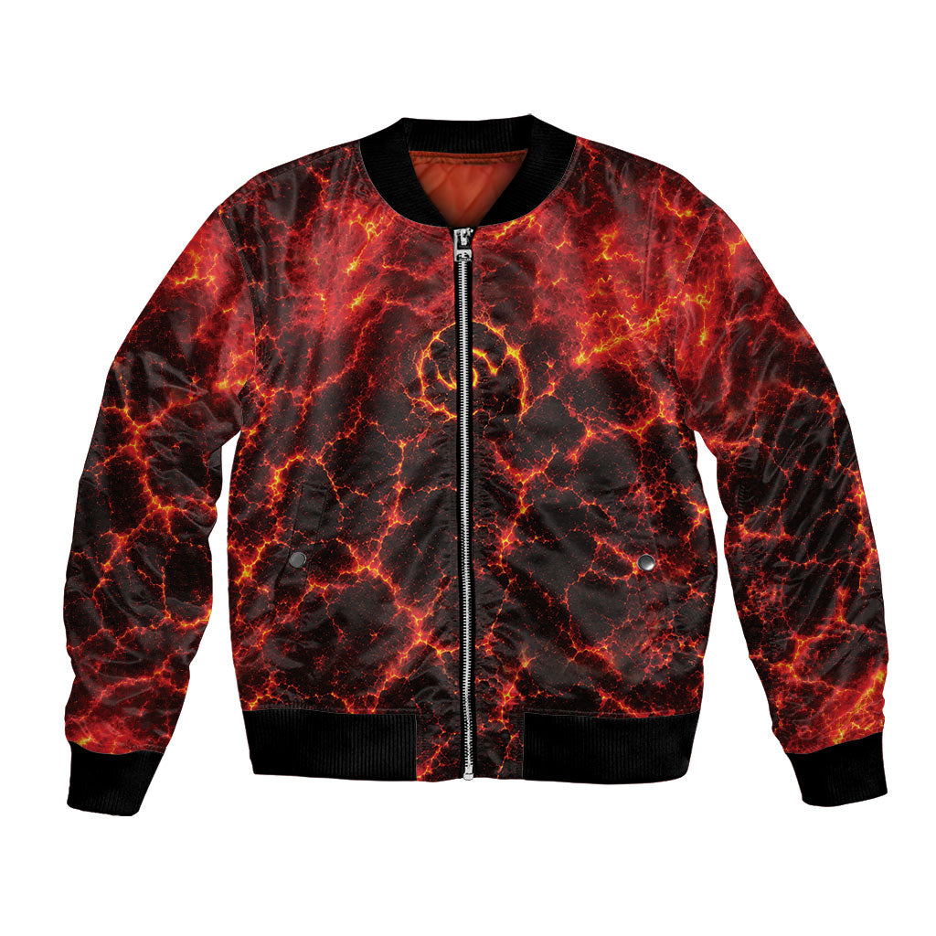 Lava Monster Costume Bomber Jacket Fiery Lava Spiral