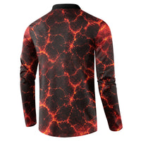 Lava Monster Costume Button Sweatshirt Fiery Lava Spiral