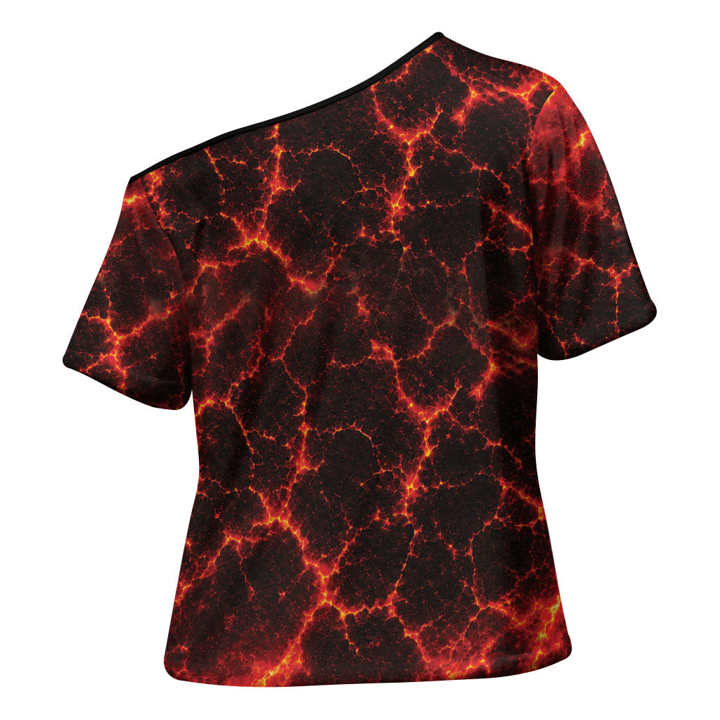 Lava Monster Costume Cross Shoulder Shirt Fiery Lava Spiral