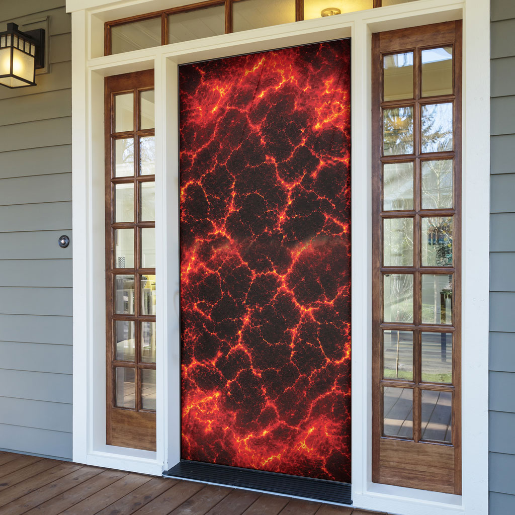 Lava Monster Costume Door Cover Fiery Lava Spiral