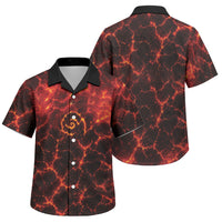 Lava Monster Costume Family Matching Long Sleeve Bodycon Dress and Hawaiian Shirt Fiery Lava Spiral