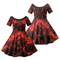 Lava Monster Costume Family Matching Mermaid Dress and Hawaiian Shirt Fiery Lava Spiral