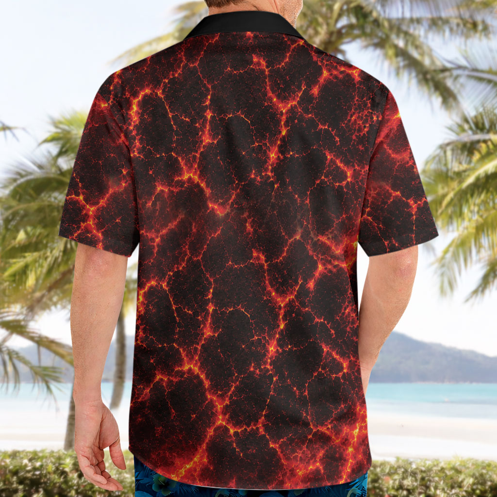 Lava Monster Costume Hawaiian Shirt Fiery Lava Spiral