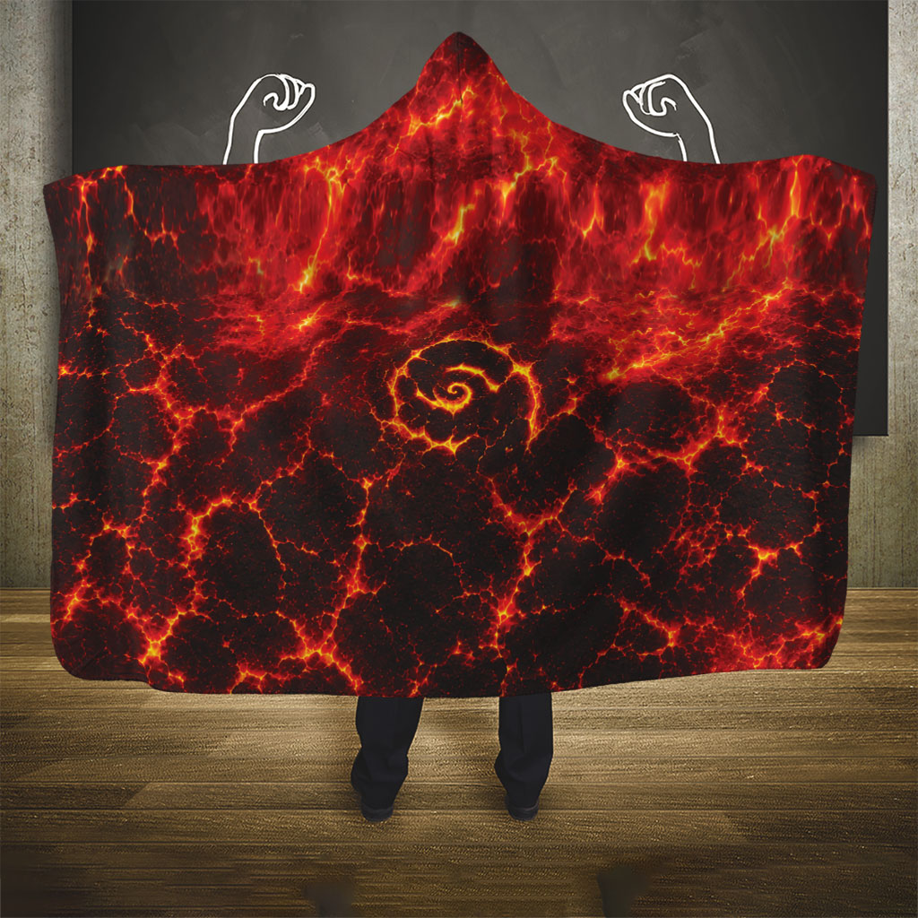 Lava Monster Costume Hooded Blanket Fiery Lava Spiral