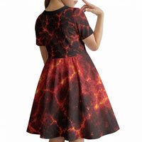 Lava Monster Costume Kid Short Sleeve Dress Fiery Lava Spiral