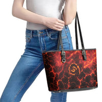 Lava Monster Costume Leather Tote Bag Fiery Lava Spiral