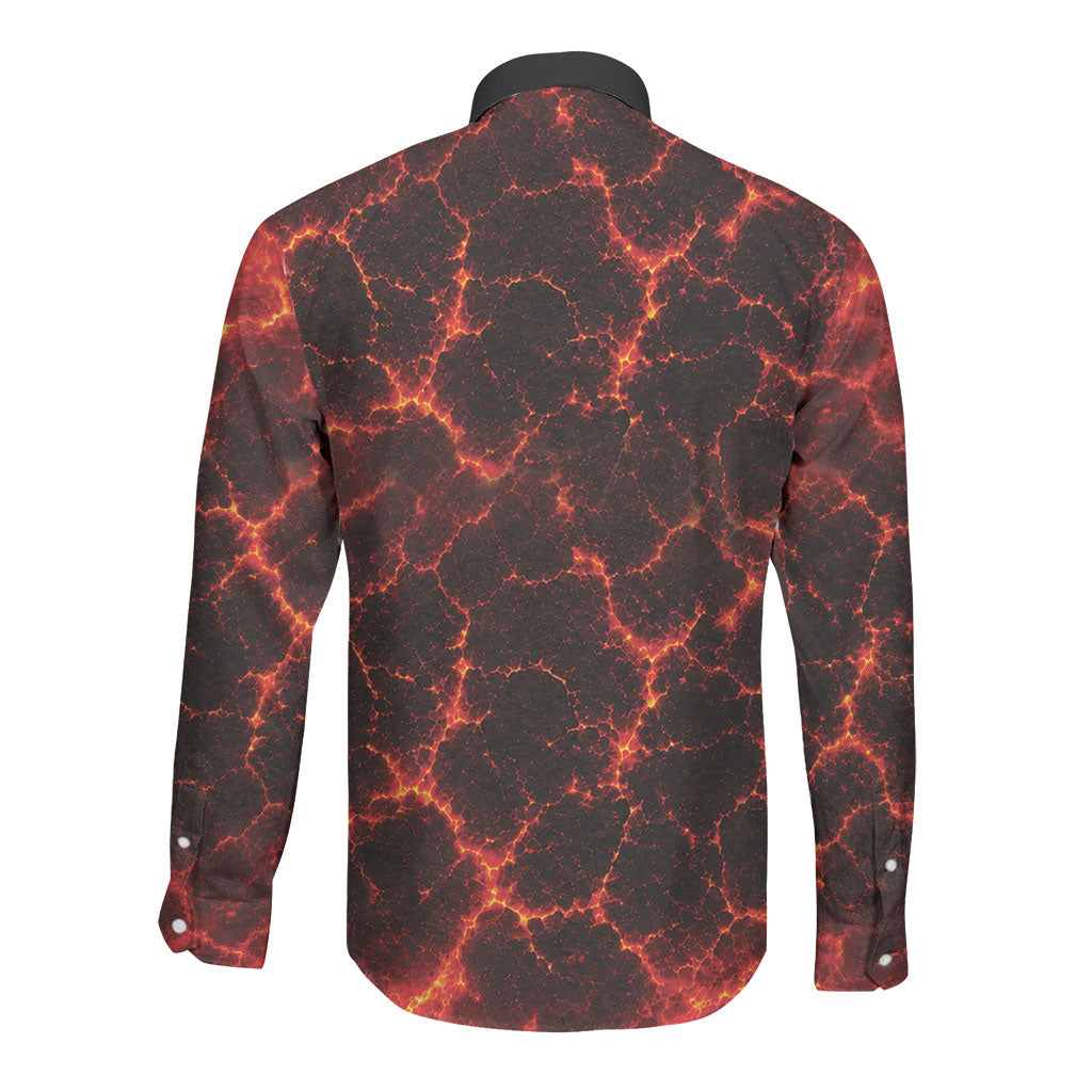 Lava Monster Costume Long Sleeve Button Shirt Fiery Lava Spiral
