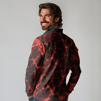Lava Monster Costume Long Sleeve Polo Shirt Fiery Lava Spiral