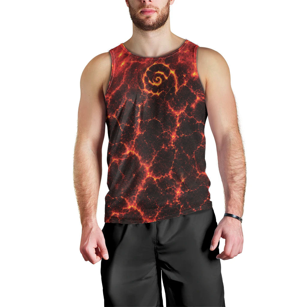 Lava Monster Costume Men Tank Top Fiery Lava Spiral