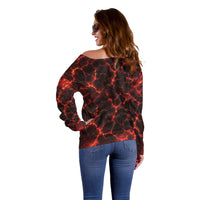 Lava Monster Costume Off Shoulder Sweater Fiery Lava Spiral