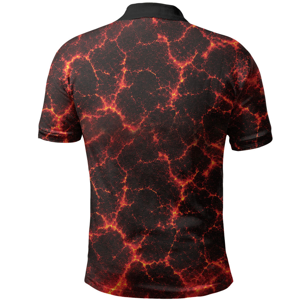 Lava Monster Costume Polo Shirt Fiery Lava Spiral