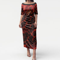 Lava Monster Costume Puletasi Fiery Lava Spiral