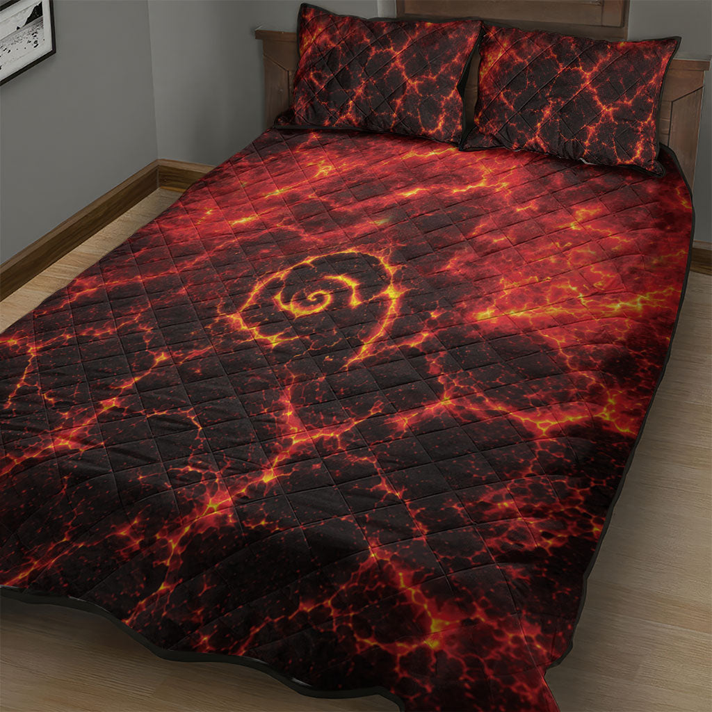 Lava Monster Costume Quilt Bed Set Fiery Lava Spiral