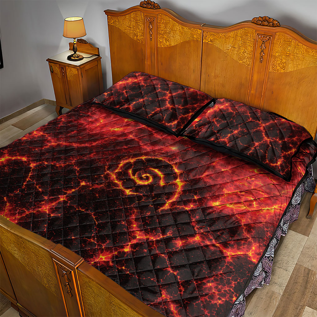 Lava Monster Costume Quilt Bed Set Fiery Lava Spiral