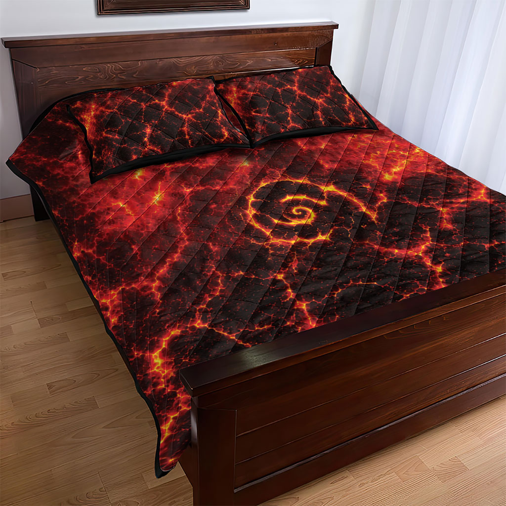 Lava Monster Costume Quilt Bed Set Fiery Lava Spiral