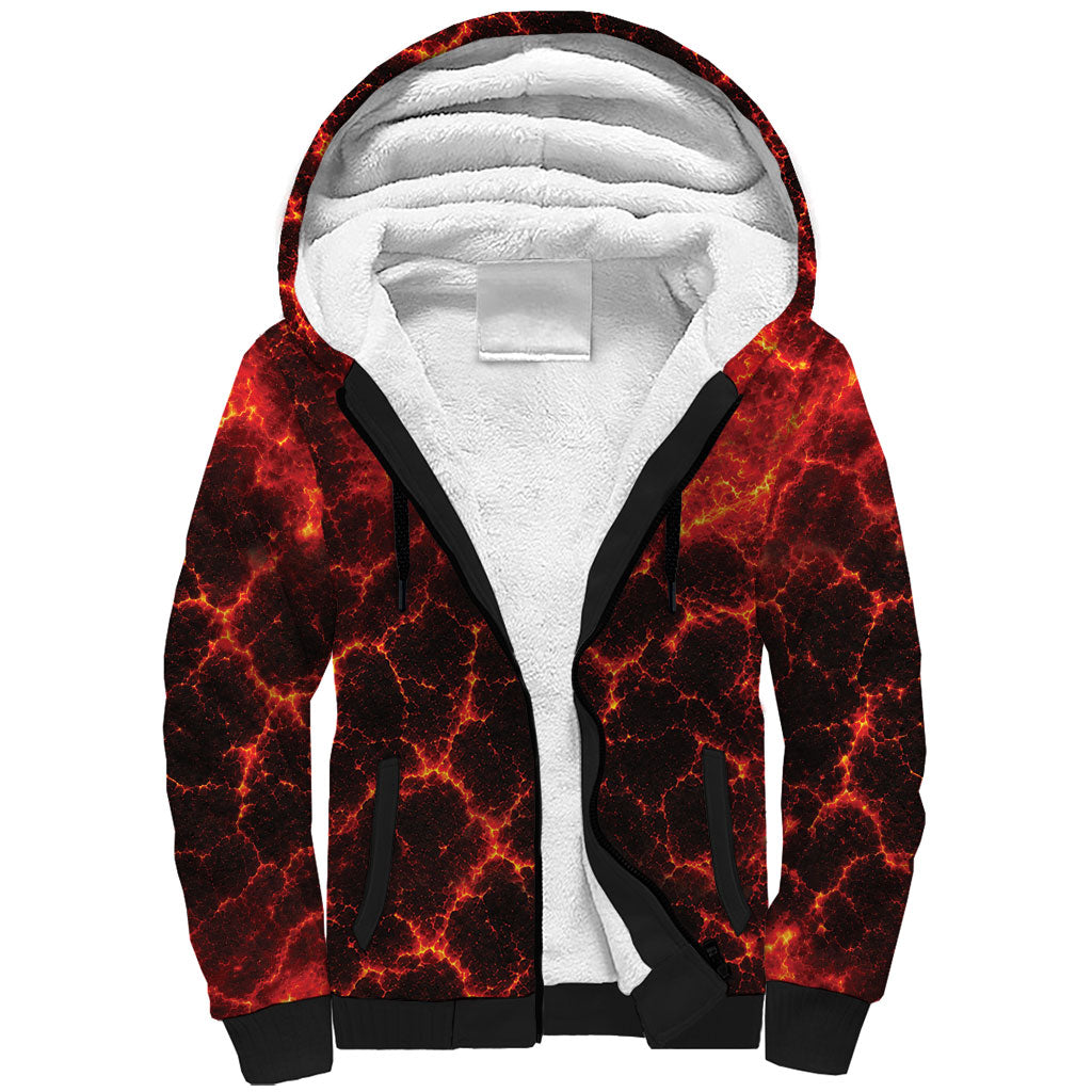 Lava Monster Costume Sherpa Hoodie Fiery Lava Spiral