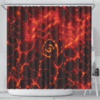 Lava Monster Costume Shower Curtain Fiery Lava Spiral
